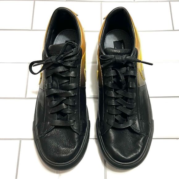 Nike Blazer Low x Pedro Lourenco Black and Gold Low Top Sneakers Leather Size 8 - Picture 9 of 15
